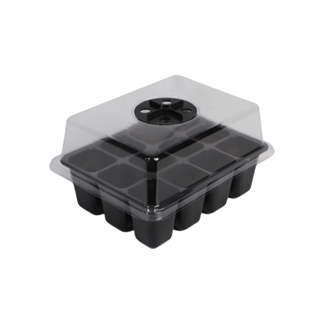12-Cell Black Seedling Tray – Robust & Reusable Nursery Starter,EDKFARM Grow Light System