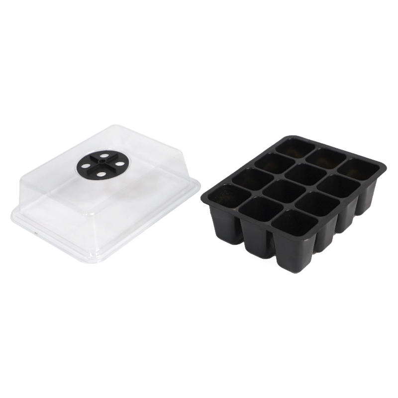 12-Cell Black Seedling Tray – Robust & Reusable Nursery Starter,EDKFARM Grow Light System