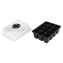 12-Cell Black Seedling Tray – Robust & Reusable Nursery Starter,EDKFARM Grow Light System