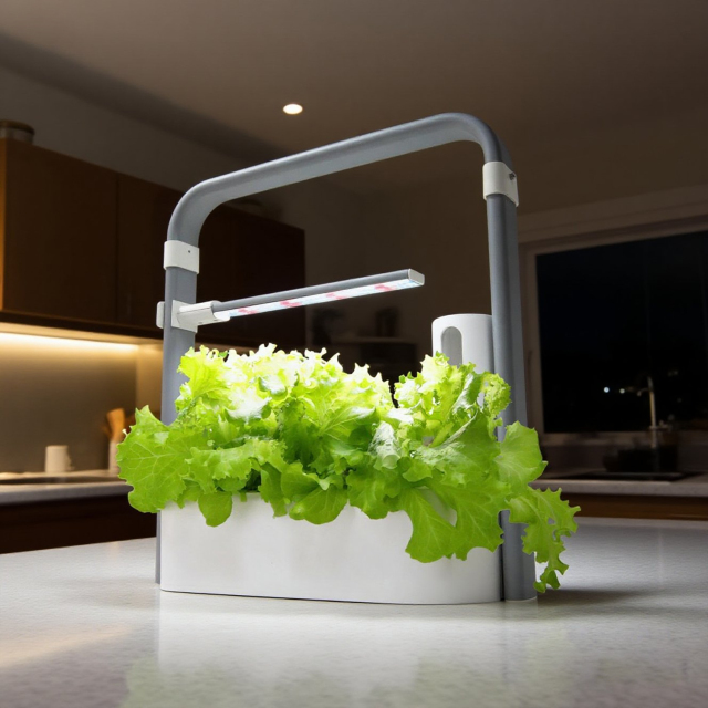 Smart Mini Hydroponic Garden Kit Gen 2 - Self-Watering Indoor Planter for Herbs 2026,EDKFARM Grow Light System