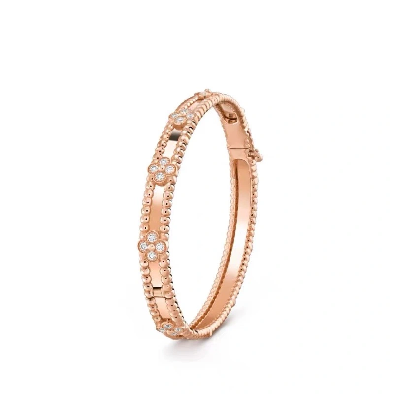 Clover bangle gold silver rose gold luxury bangle top quality bracelet