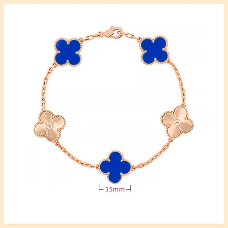 18K gold bracelet clover with diamond bracelet rose gold laser clover bracelet fashion luxury bracelet top quality.