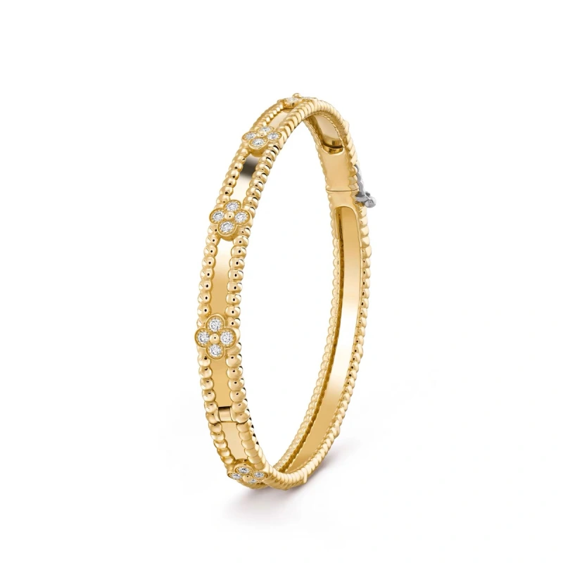 Clover bangle gold silver rose gold luxury bangle top quality bracelet