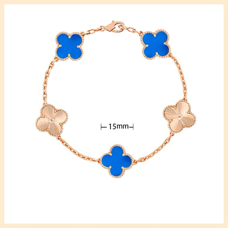 18K gold bracelet clover with diamond bracelet rose gold laser clover bracelet fashion luxury bracelet top quality.
