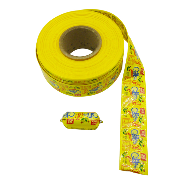 Sausage Casings Yellow Colour Printed Artificial Sausage Skin For Steam Cooked Sausages