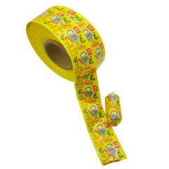 Sausage Casings Yellow Colour Printed Artificial Sausage Skin For Steam Cooked Sausages