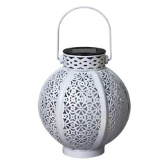 Solar powered lamp, European projection lamp, hollow out lamp, outdoor villa terrace decoration, wrought iron lantern