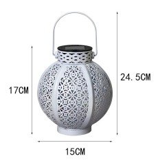 Solar powered lamp, European projection lamp, hollow out lamp, outdoor villa terrace decoration, wrought iron lantern