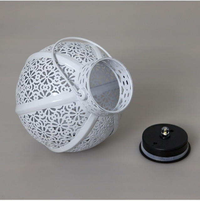 Solar powered lamp, European projection lamp, hollow out lamp, outdoor villa terrace decoration, wrought iron lantern