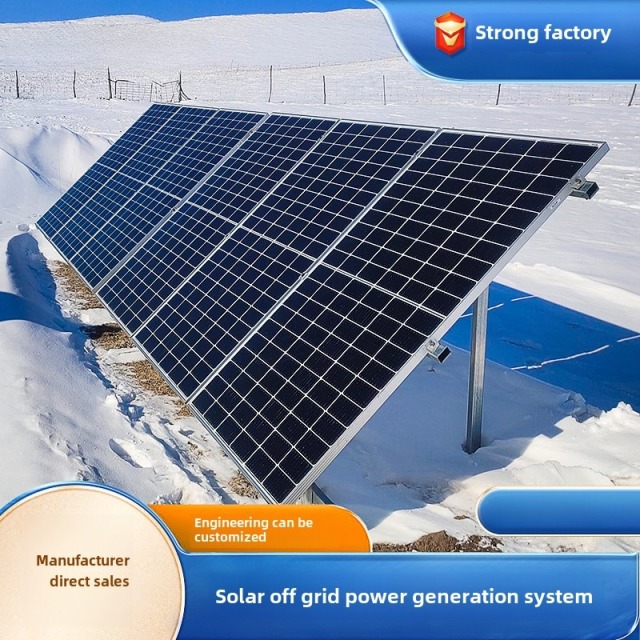 5kw solar off grid power generation system, energy storage, household use, complete set of 220V photovoltaic panels, air conditioning, water pump power supply