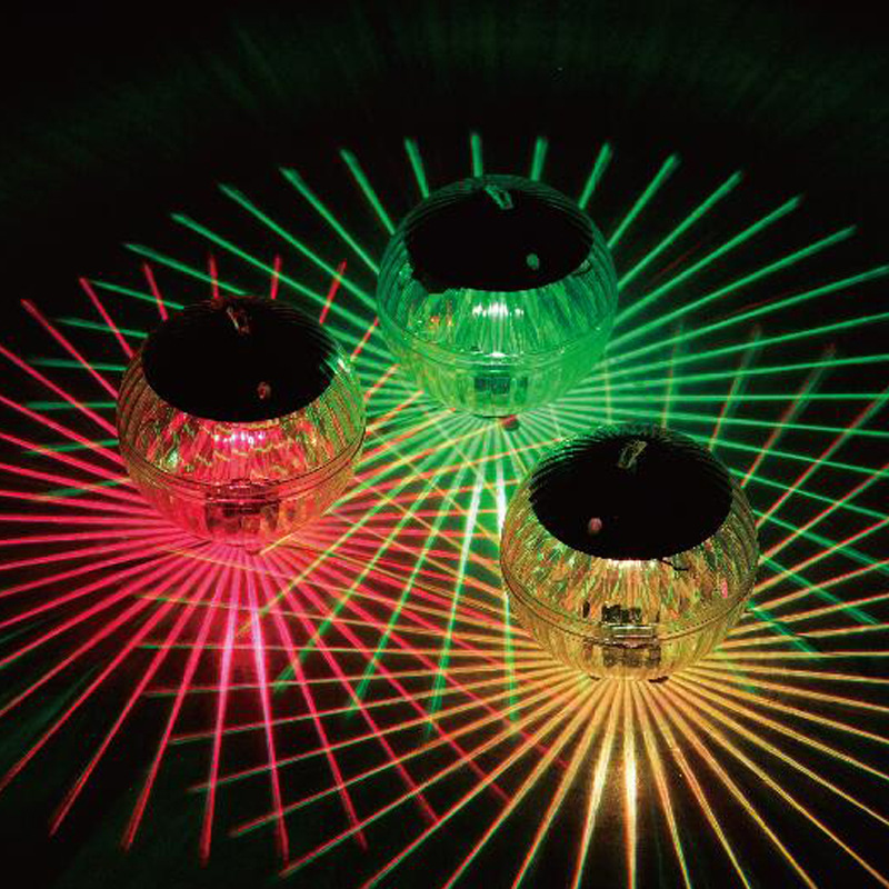 Solar powered floating light, courtyard pond floating light, 10CM floating landscape light, rainbow changing color light