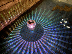 Solar powered floating light, courtyard pond floating light, 10CM floating landscape light, rainbow changing color light