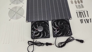 Single crystal 15W12V solar photovoltaic strip with two IPX7 waterproof fans for outdoor greenhouse sheds