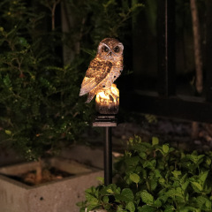 Outdoor Garden Owl LED Solar Light Courtyard Simulation Animal Resin Lawn Plug in Light