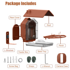 Intelligent AI recognition bird feeder solar powered camera outdoor high-definition bird watching device