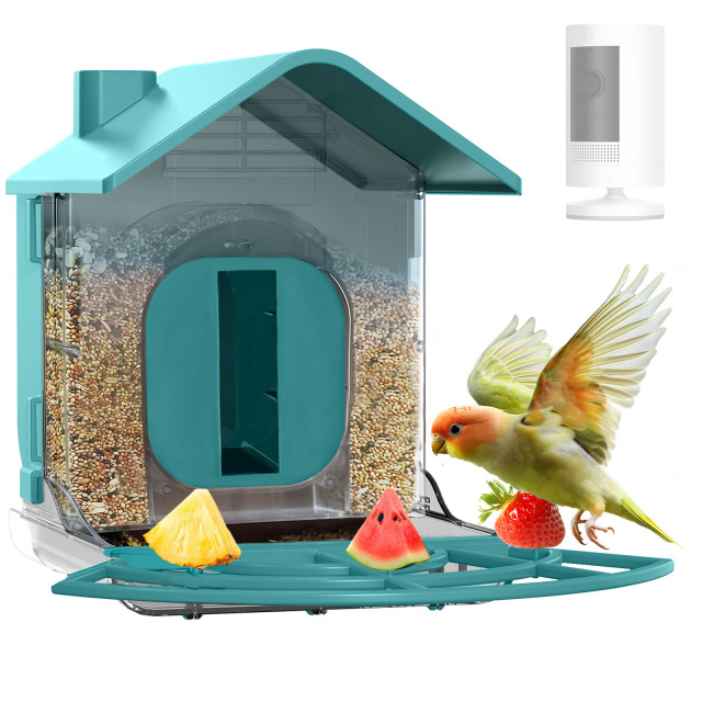 Intelligent AI recognition bird feeder solar powered camera outdoor high-definition bird watching device