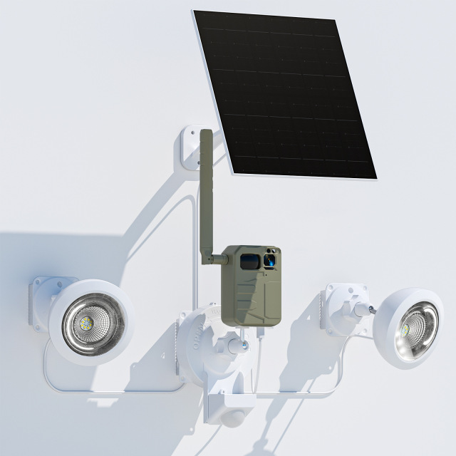 New outdoor monitoring solar light, human body sensing, outdoor courtyard camera lighting, LED wall light