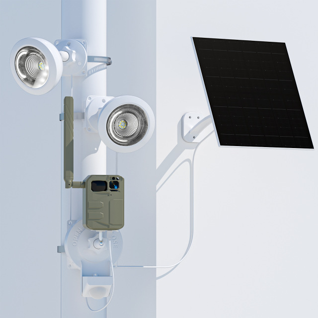New outdoor monitoring solar light, human body sensing, outdoor courtyard camera lighting, LED wall light