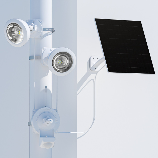 New outdoor monitoring solar light, human body sensing, outdoor courtyard camera lighting, LED wall light