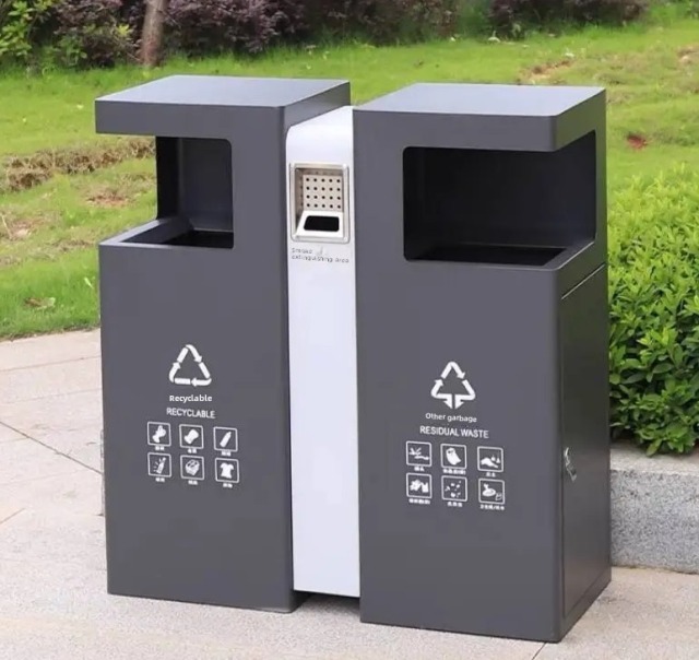 Stainless steel classified garbage bins, outdoor garbage cans, outdoor peel boxes, public places, parks, scenic spots, street sanitation