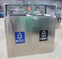 Stainless steel classified garbage bins, outdoor garbage cans, outdoor peel boxes, public places, parks, scenic spots, street sanitation