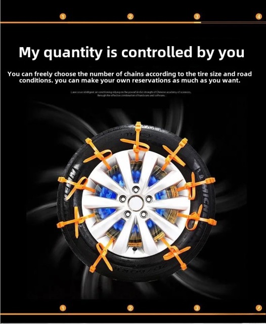 Cable tie car snow chains