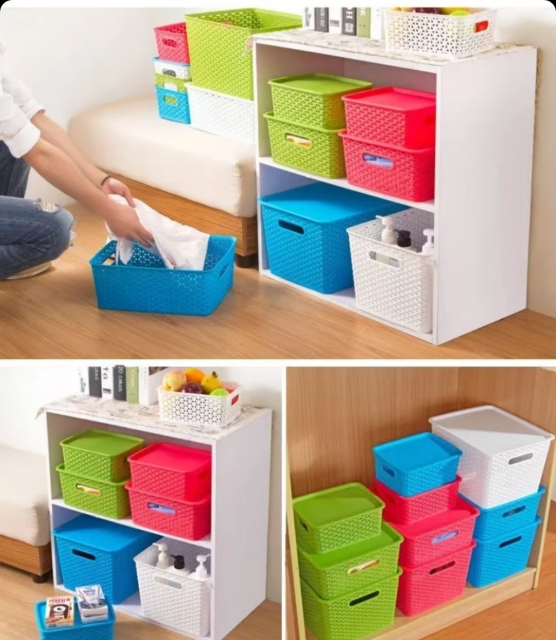 Plastic cut-out storage box
