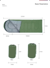 Factory Direct Sale Camping Sleeping Bag Adult Outdoor Camping Warm Cotton Sleeping Bag Thickened Sleeping Bag