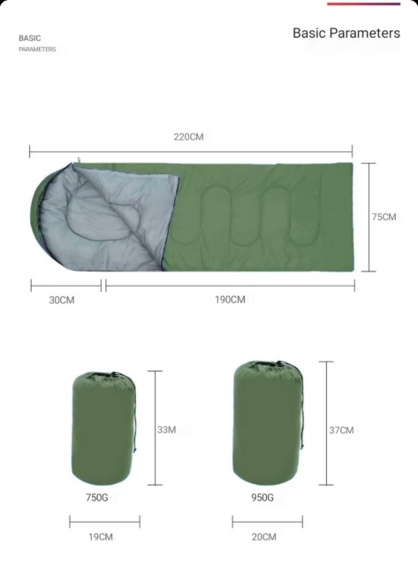 Factory Direct Sale Camping Sleeping Bag Adult Outdoor Camping Warm Cotton Sleeping Bag Thickened Sleeping Bag