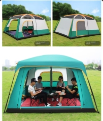 Outdoor Tent with Two Rooms and a Living Area, Large Space Camping Gear, Portable Foldable, Sun and Rain Protection for Park Picnics