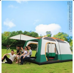 Outdoor Tent with Two Rooms and a Living Area, Large Space Camping Gear, Portable Foldable, Sun and Rain Protection for Park Picnics