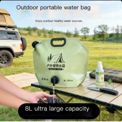 Essential outdoor travel water storage bag, portable outdoor water bag, 8-liter large capacity bag with faucet valve