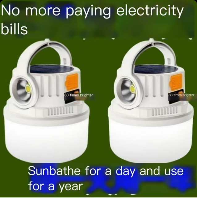 Solar Camping Lamp Rechargeable Long Battery Life Emergency Light Night Market Stall Lamp Outdoor Rechargeable Lighting Lamp