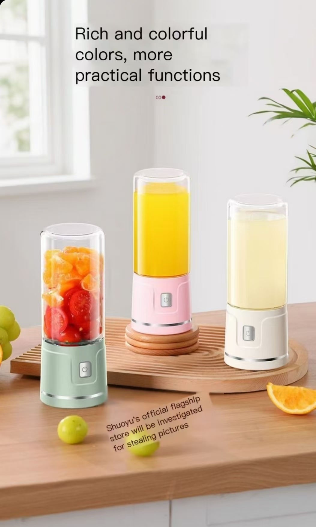 Fresh Fruit Juicer, Small Home Use, Fully Automatic, Wireless Electric Juicing Cup, Portable, Ice-Crushing