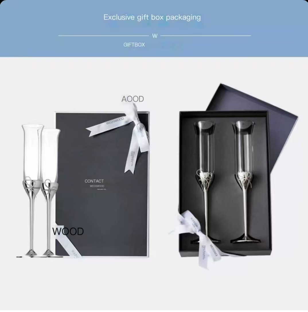Champagne glasses couple red wine glasses set, birthday and engagement gift