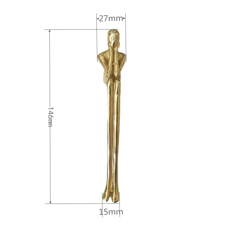 Light Luxury French Brass Ballerina Dancing Girl Handle Decoration Cabinet Door Wardrobe Gold Nordic Porch Door Handle