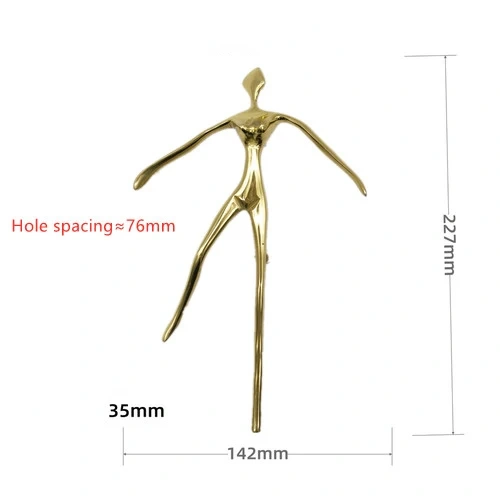 Light Luxury French Brass Ballerina Dancing Girl Handle Decoration Cabinet Door Wardrobe Gold Nordic Porch Door Handle