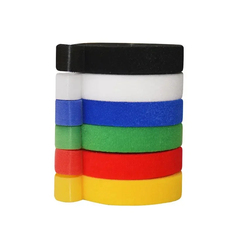 5M Reusable Fastening Tape Cable Ties Double Side Hook Roll Hook and Loop Straps Wires Cords Organizer