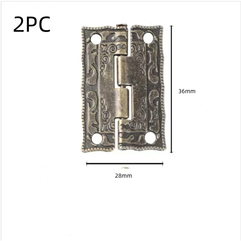 2Pcs small size Antique Bronze Hinges Cabinet Door Drawer Decorative Mini Hinge For Jewelry Wooden Box Furniture Hardware