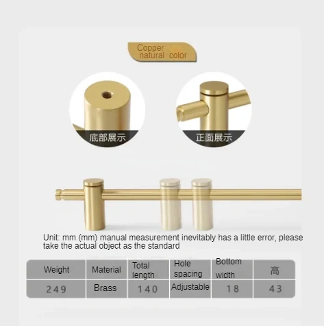 Adjustable！A Luxury Solid Brass Long Handle With Adjustable Pitch Modern Gold Wardrobe Cabinet Glass Door Handles Drawer Pulls