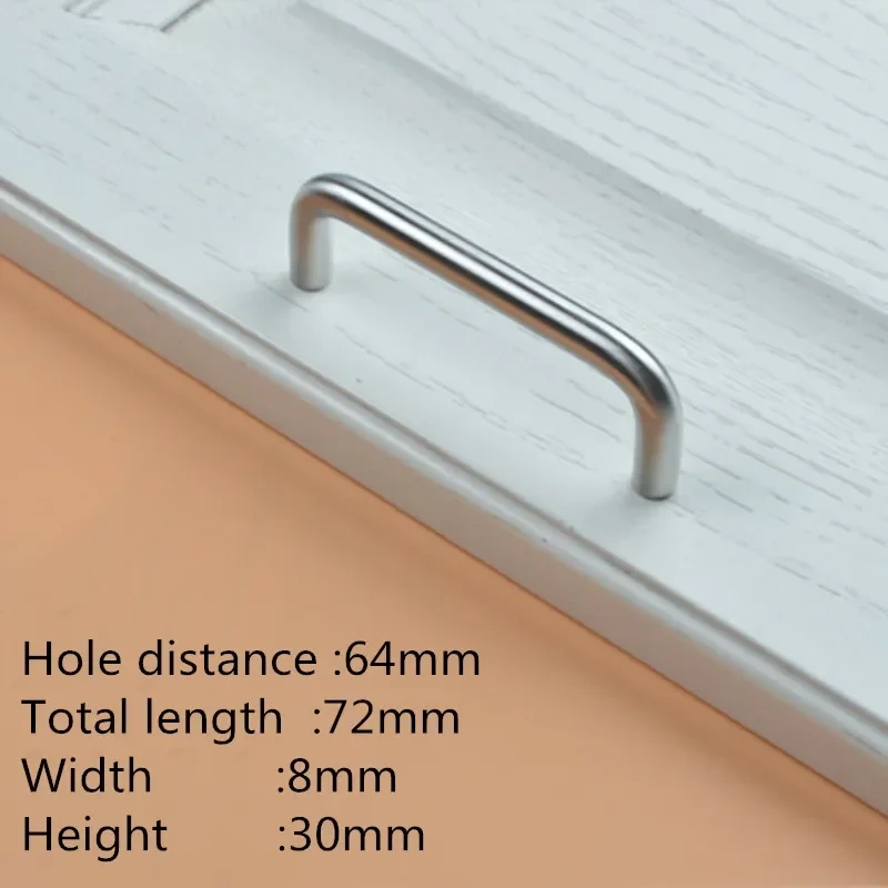 Stainless Steel U Type Door Handles Dresser Knobs Kitchen Cabinet Knobs and Handles for Furniture Hardware Diameter 8mm HomeDeco