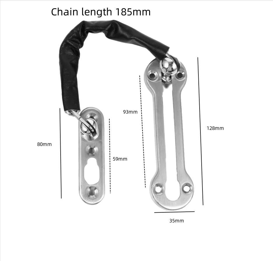Door Chain Latch Stainless Steel shackles entrance inner lock Indoor Security Chain Lock door security Anti-theft Tools