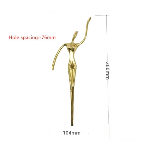 Light Luxury French Brass Ballerina Dancing Girl Handle Decoration Cabinet Door Wardrobe Gold Nordic Porch Door Handle