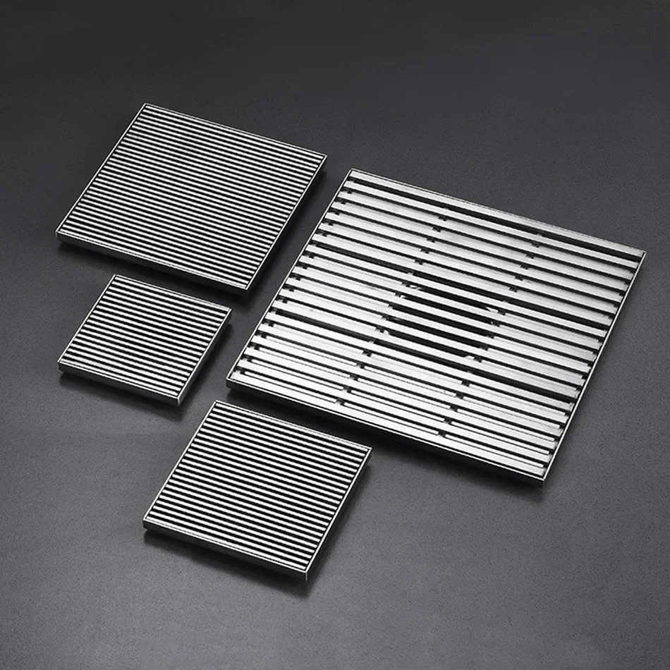 Floor Drains Cover 10/12/15/20cm,304 Stainless Steel Brushed Square Anti-odor Bathroom Shower Drainage Floor Drains， 싱크대