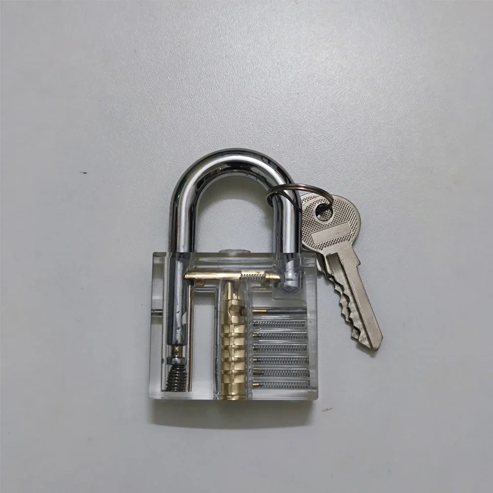 47x30mm Practice Lock Transparent Visible Locks Cutaway Practice View Padlock for Hardware Lock Training Skill Locksmith Tools