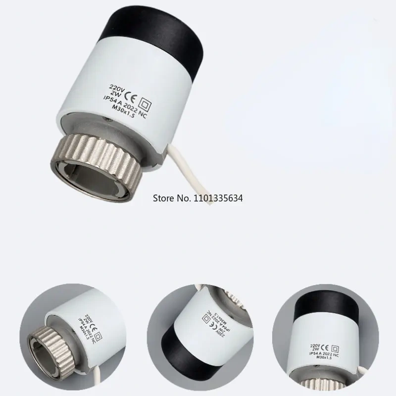 230V NC Electric Thermal Actuator Valve Head for Thermostat Manifold Underfloor Heating Radiator Normally Closed M30*1.5