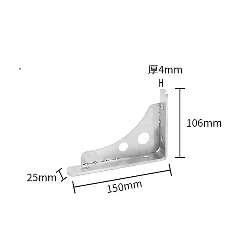 2pc  Newest  Silver Color Tripod Bracket for Wall Shelf Bookcase Compartment Mounting Bracket Mount fixed support Shelf