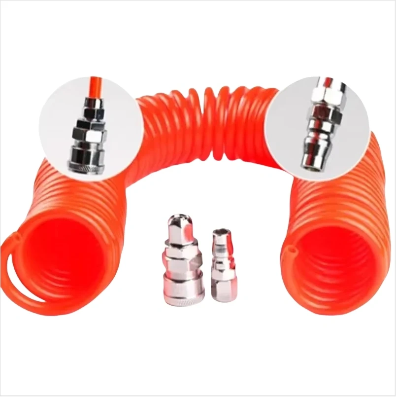 1pc 3/6/9M OD 8mm x ID 5mm Flexible PU Recoil Hose Tube 6m/19.68ft PU Air Compressor Hose Tube-Perfect for Air Tool Connections