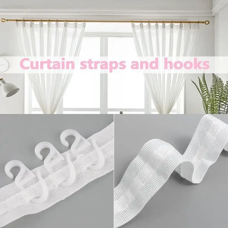 30Meters DIY Curtain Accessories Cloth Belt 3mm For Curtains Eyelets Tape Rings Grommet Top Punching Hook Curtain Pleated Tape