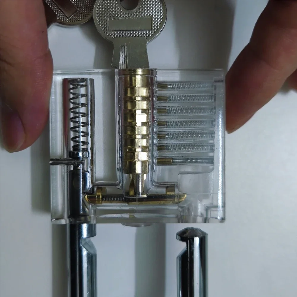 47x30mm Practice Lock Transparent Visible Locks Cutaway Practice View Padlock for Hardware Lock Training Skill Locksmith Tools